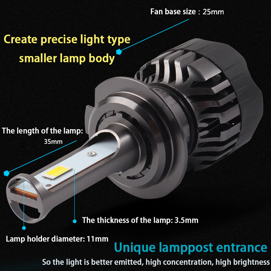 DC8-32V 55W Smart Version Three Color Temperature Waterproof Car LED Headlight Bulb Highlighting Focus Front Light Far and Near Light Integrate Headlight DC8-32V 55W Smart Version Three Color Temperature Waterproof Car LED Headlight Bulb Highlighting Focus Front Light Far and Near Light Integrate Headlight